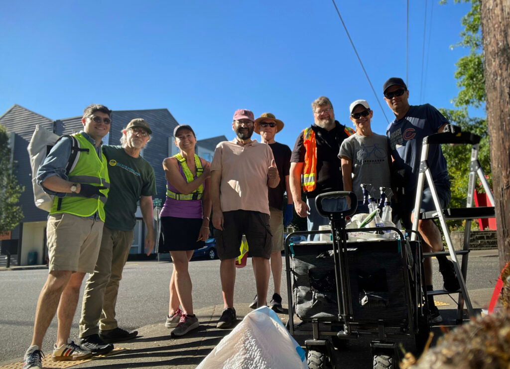 CSC graffiti buffing, June 2025, SE Tacoma Street